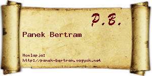 Panek Bertram névjegykártya